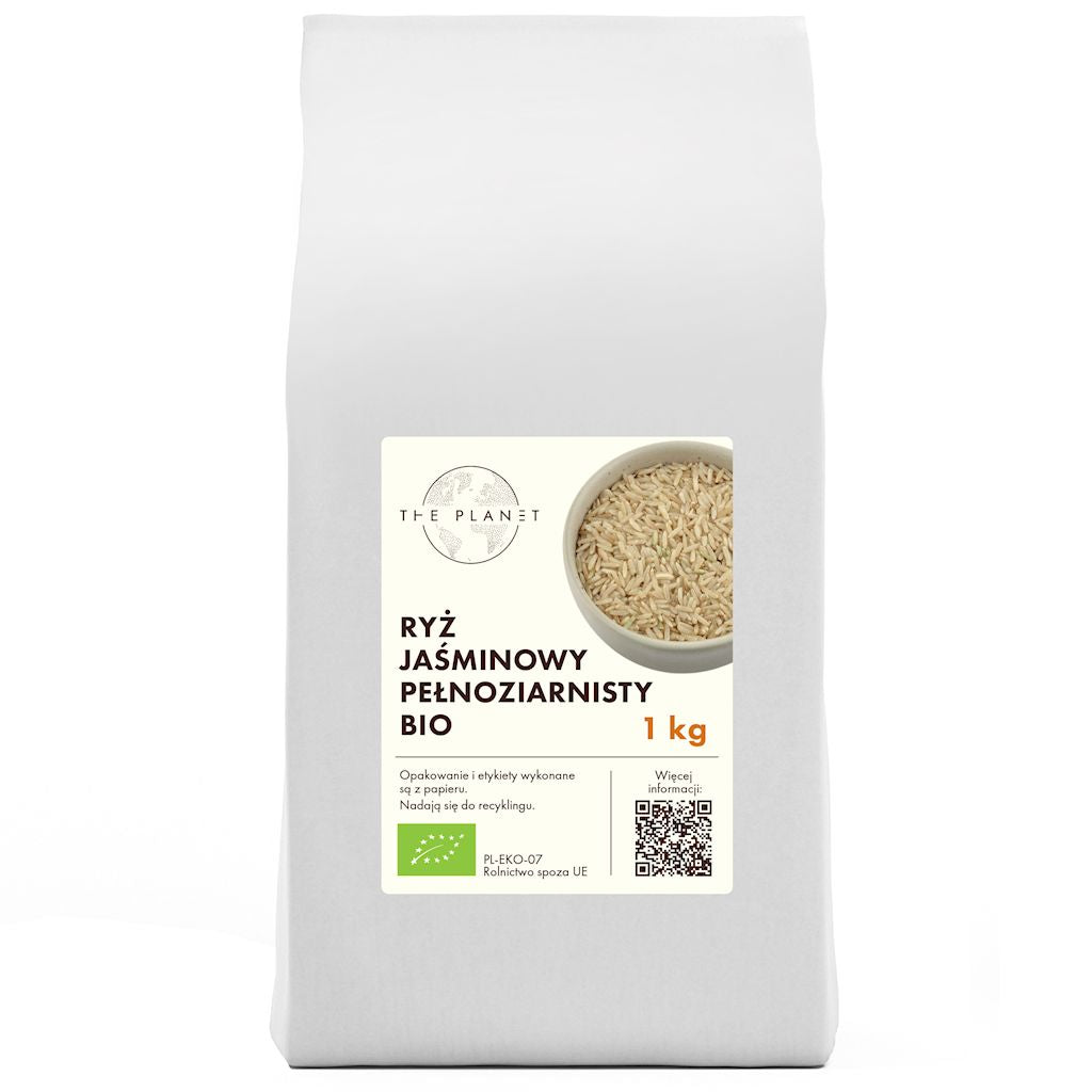 RYŻ JAŚMINOWY PEŁNOZIARNISTY BIO 1 kg - THE PLANET