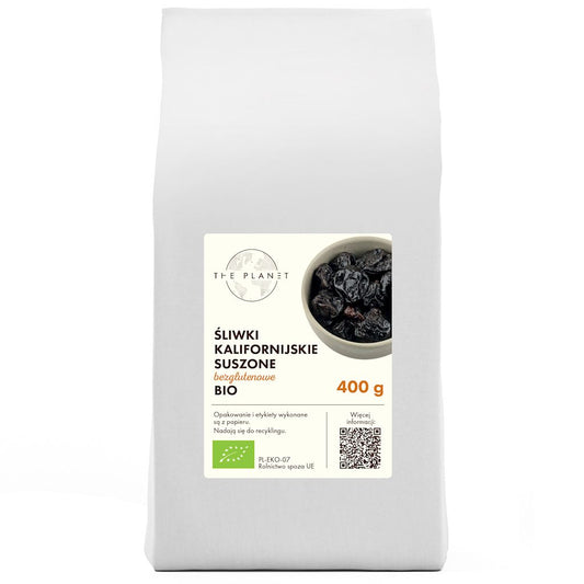 ŚLIWKI KALIFORNIJSKIE SUSZONE BEZGLUTENOWE BIO 400 g - THE PLANET
