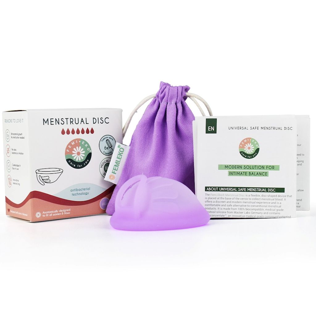 DYSK MENSTRUACYJNY UNIWERSALNY ANTYBAKTERYJNY FIOLETOWY - FEMI.EKO