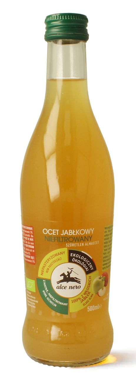 OCET JABŁKOWY 5 % NIEFILTROWANY BIO 500 ml - ALCE NERO