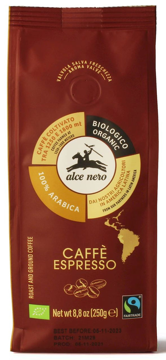 KAWA MIELONA ARABICA 100 % ESPRESSO GÓRSKA FAIR TRADE BIO 250 g - ALCE...