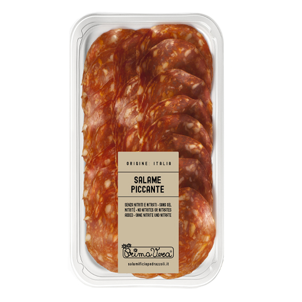 SALAMI PICCANTE DOJRZEWAJĄCE PLASTRY BEZGLUTENOWE BIO 70 g - PRIMAVERA