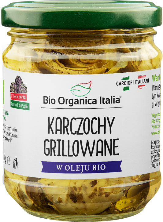 KARCZOCHY GRILLOWANE W OLEJU BIO 190 g (SŁOIK) - BIO ORGANICA ITALIA