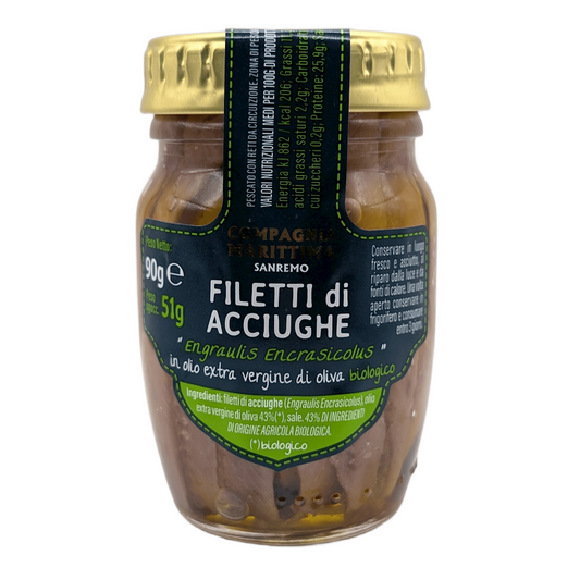 ANCHOIS (SARDELE) FILETY W BIO OLIWIE Z OLIWEK EXTRA VIRGIN 90 g...