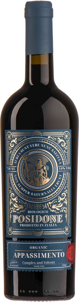 WINO CZERWONE PÓŁWYTRAWNE POSIDONE APPASSIMENTO BIO 750 ml (WŁOCHY)...