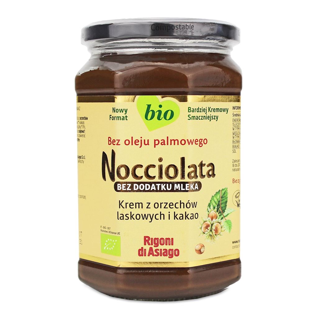 KREM WEGAŃSKI Z ORZECHÓW LASKOWYCH I KAKAO BEZGLUTENOWY BIO 650 g...