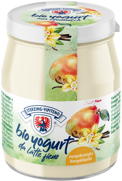 JOGURT MANGO - WANILIA Z MLEKA SIENNEGO BEZGLUTENOWY BIO 150 g (SŁOIK)...