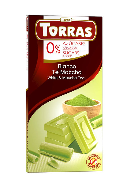 CZEKOLADA BIAŁA Z HERBATĄ MATCHA BEZ DODATKU CUKRÓW BEZGLUTENOWA 75...