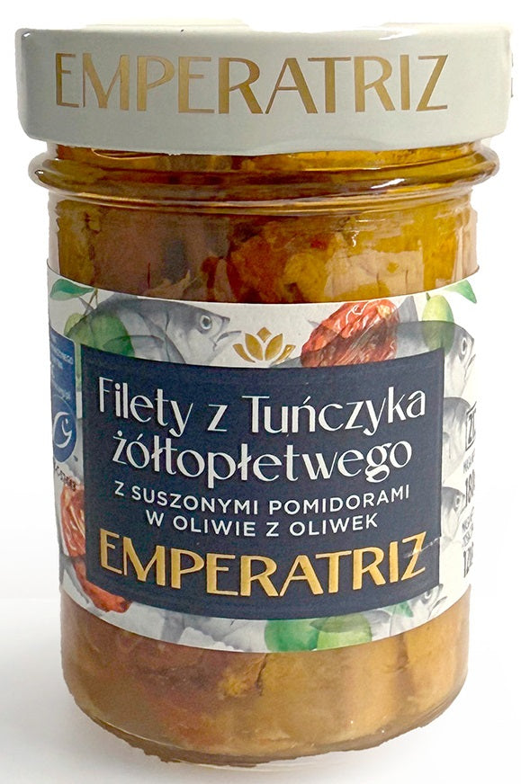 TUŃCZYK ŻÓŁTOPŁETWY FILETY MSC W OLIWIE Z OLIWEK Z SUSZONYMI...