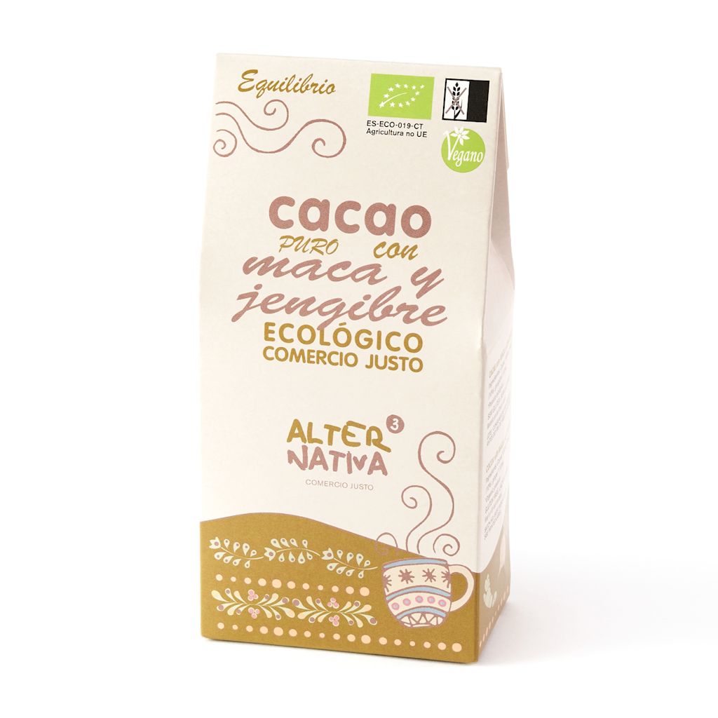 KAKAO Z IMBIREM I MACĄ BEZ DODATKU CUKRÓW BEZGLUTENOWE BIO 125 g...