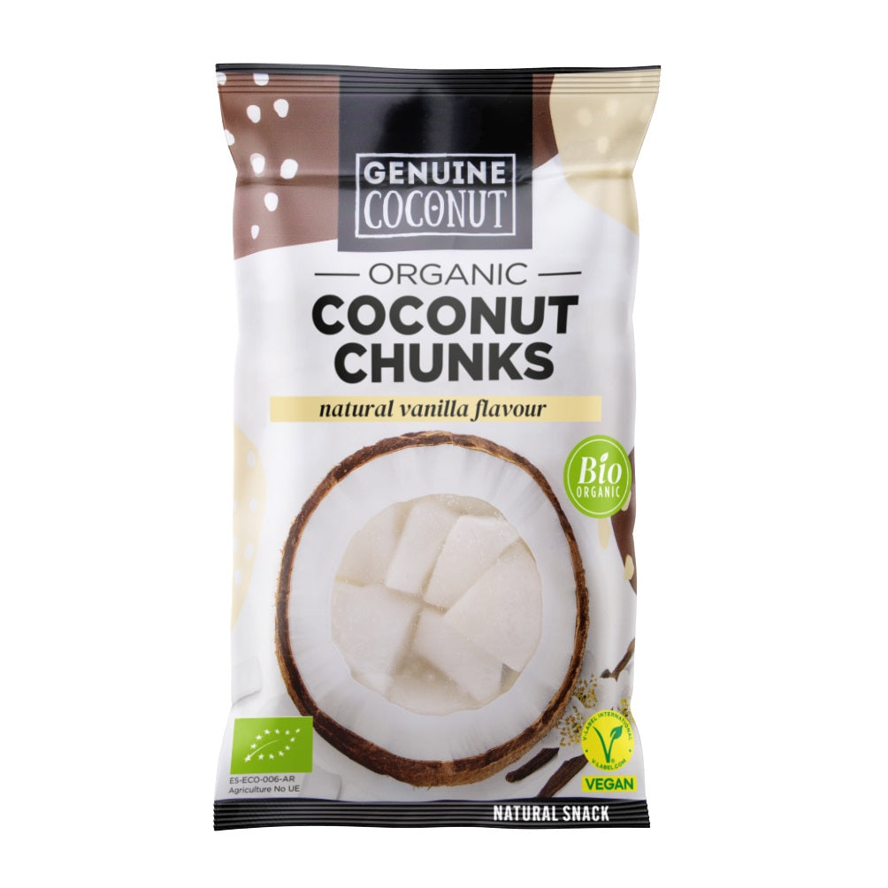 KOKOS KAWAŁKI ŚWIEŻE O SMAKU WANILIOWYM BEZGLUTENOWE BIO 30 g...