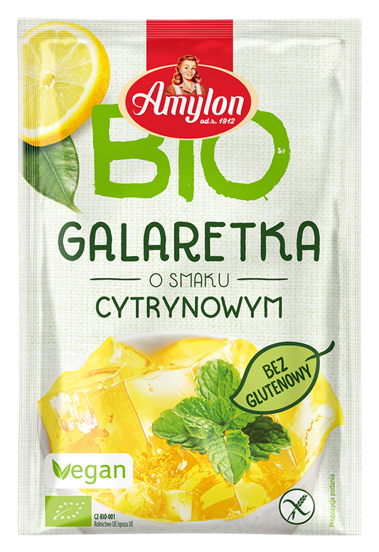 GALARETKA Z AGAREM O SMAKU CYTRYNOWYM BEZGLUTENOWA BIO 40 g - AMYLON