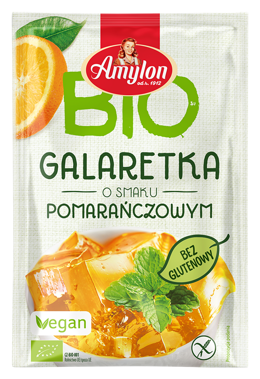 GALARETKA Z AGAREM O SMAKU POMARAŃCZOWYM BEZGLUTENOWA BIO 40 g - AMYLON