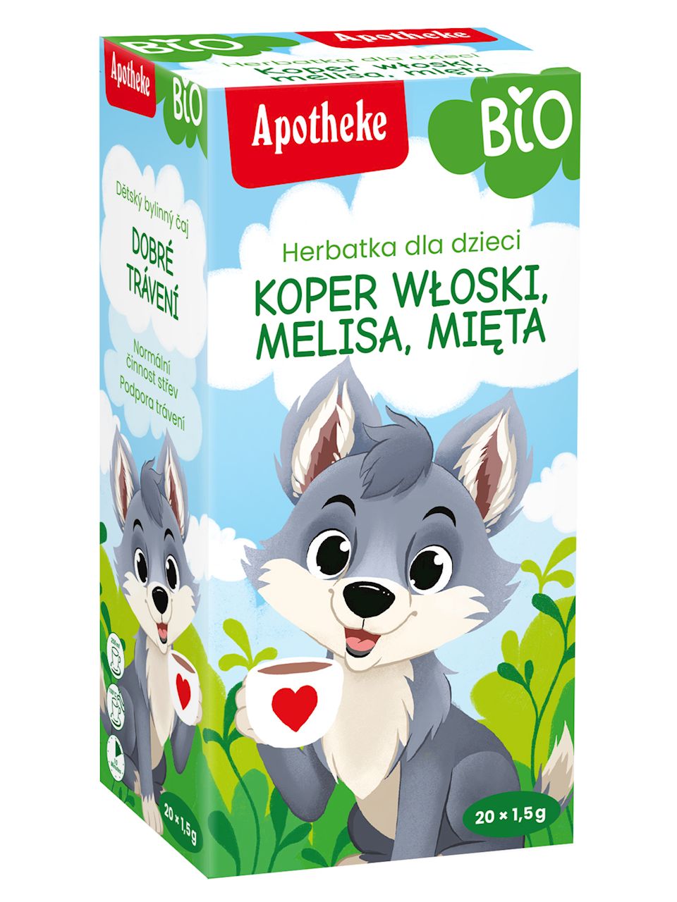 HERBATKA DLA DZIECI - KOPER WŁOSKI, MELISA I MIĘTA BIO (20 x 1,5 g)...