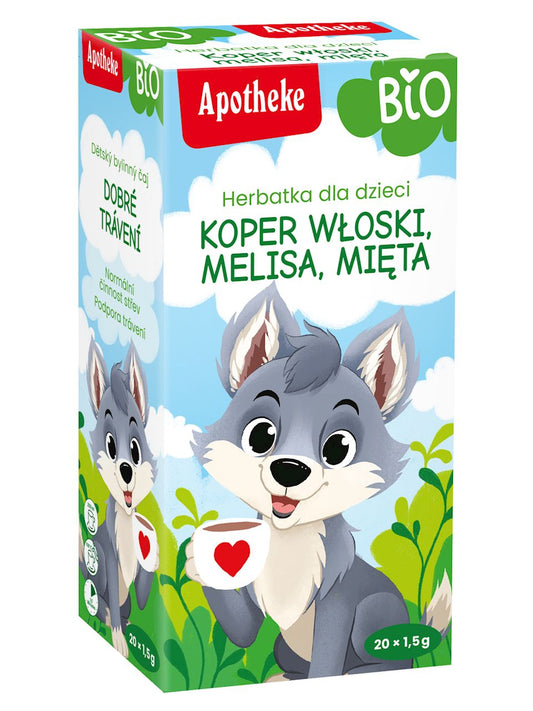 HERBATKA DLA DZIECI - KOPER WŁOSKI, MELISA I MIĘTA BIO (20 x 1,5 g)...