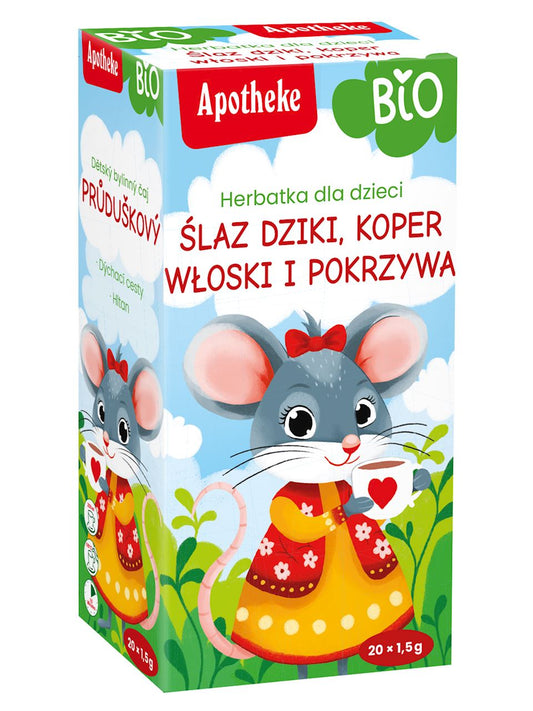 HERBATKA DLA DZIECI NA GARDŁO ZE ŚLAZEM DZIKIM BIO (20 x 1,5 g) 30 g...