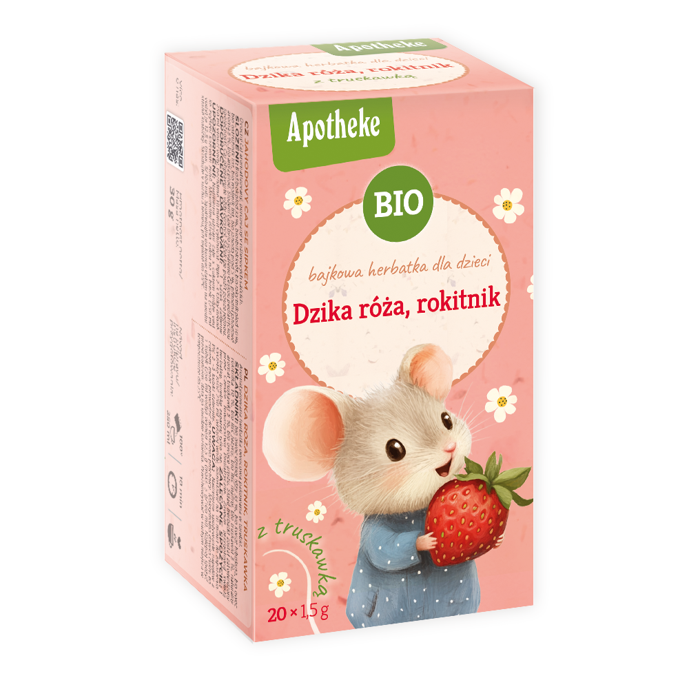 HERBATKA BAJKOWA DLA DZIECI - DZIKA RÓŻA, ROKITNIK I TRUSKAWKA BIO...