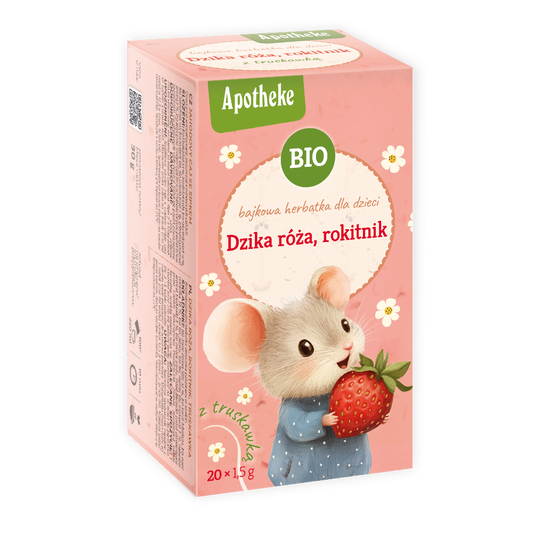 HERBATKA BAJKOWA DLA DZIECI - DZIKA RÓŻA, ROKITNIK I TRUSKAWKA BIO...