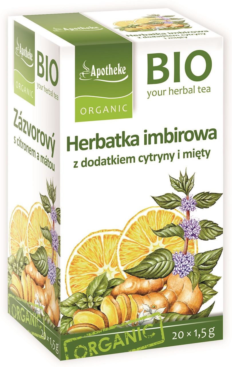 HERBATKA IMBIROWA Z CYTRYNĄ I MIĘTĄ BIO (20 x 1,5 g) 30 g - APOTHEKE