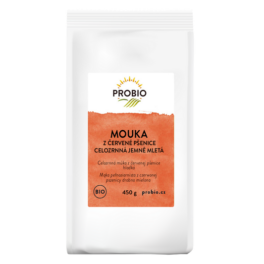 MĄKA Z PSZENICY CZERWONEJ PEŁNOZIARNISTA BIO 450 g - PROBIO