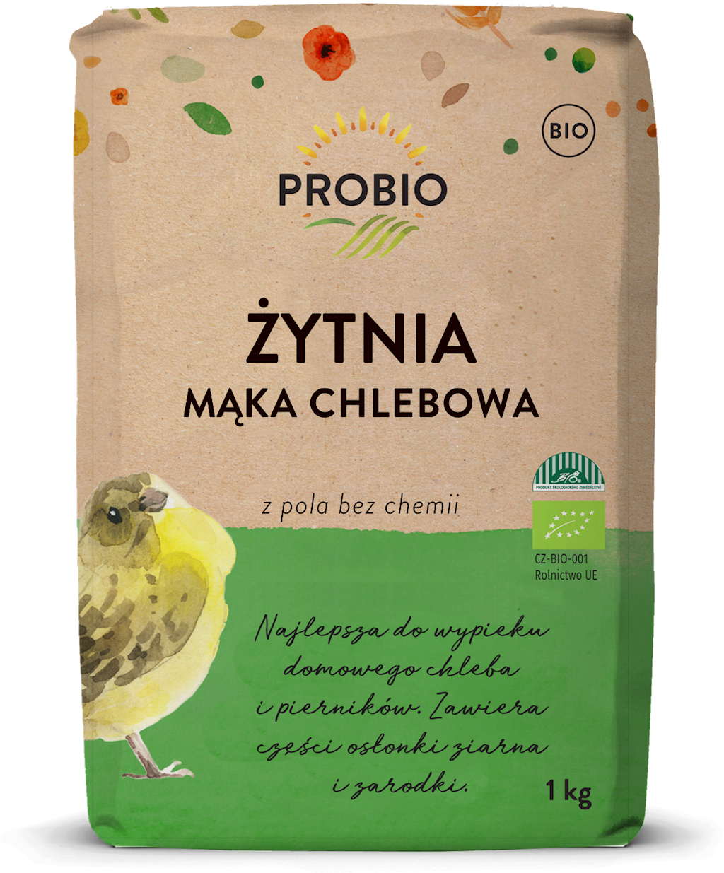 MĄKA ŻYTNIA CHLEBOWA TYP 720 BIO 1 kg - PROBIO