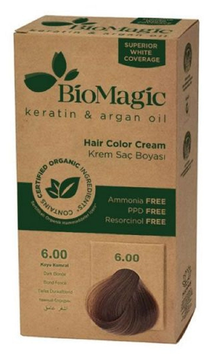 FARBA DO WŁOSÓW CIEMNY BLOND (6.00) 250 g - BIOMAGIC
