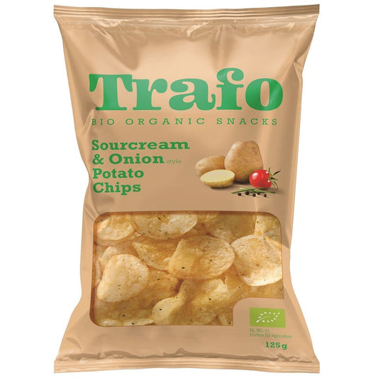 CHIPSY ZIEMNIACZANE O SMAKU ŚMIETANKOWO - CEBULOWYM WEGAŃSKIE BIO 125...