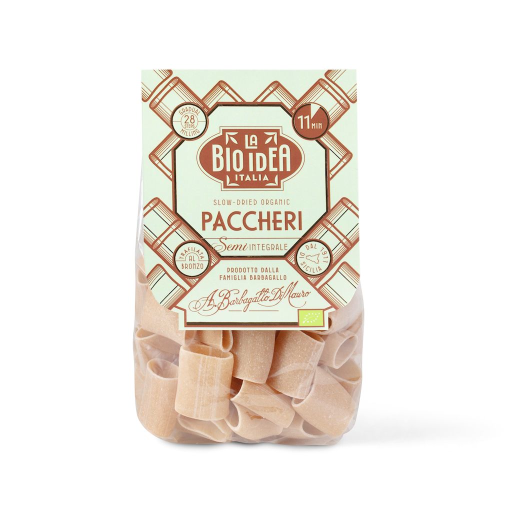 MAKARON (SEMOLINOWY PÓŁRAZOWY) RURKA PACCHERI BIO 375 g - LA BIO IDEA