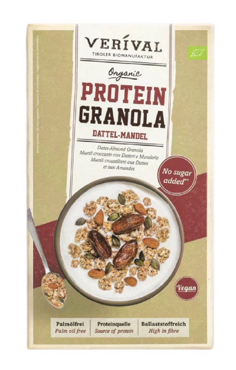 GRANOLA PROTEINOWA Z DAKTYLAMI I MIGDAŁAMI BEZ DODATKU CUKRÓW BIO 325...
