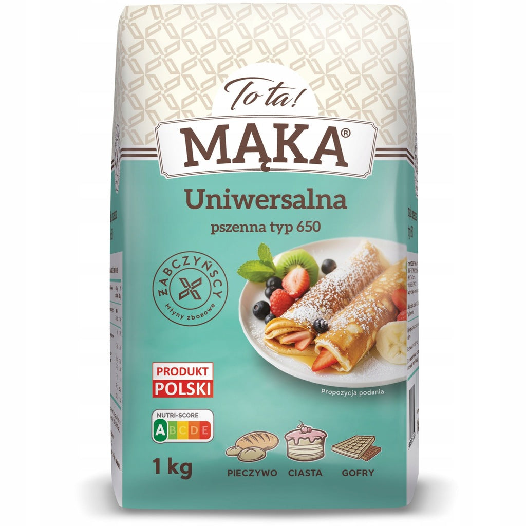 MĄKA PSZENNA Typ 650 uniwersalna ŚWIEŻA ToTa! 1 KG - POLSKIE ZIARNO