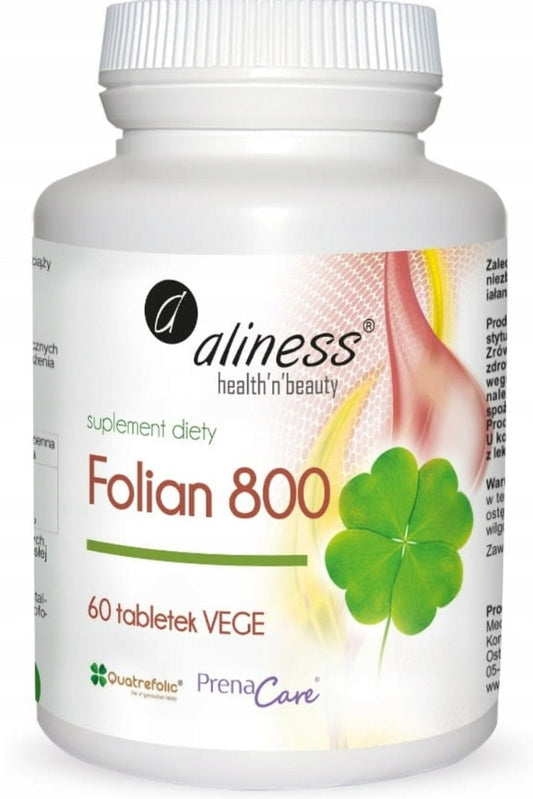 Prenacare FOLIAN 800µg Kwas foliowy CIĄŻA Dla kobiet w ciąży - Aliness
