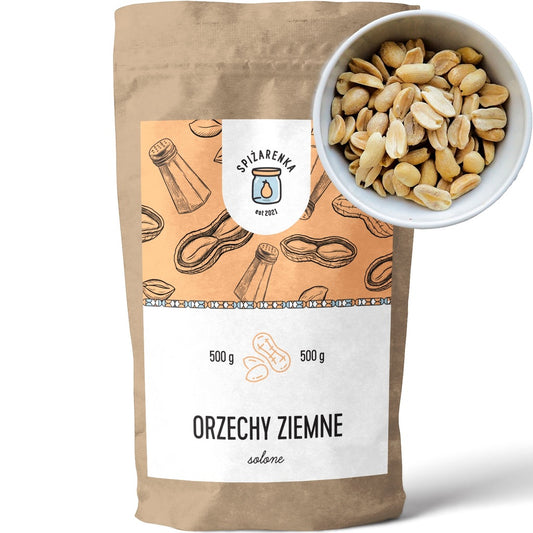 ORZECHY ZIEMNE SOLONE prażone ARACHIDOWE 500g kino DUŻA PACZKA