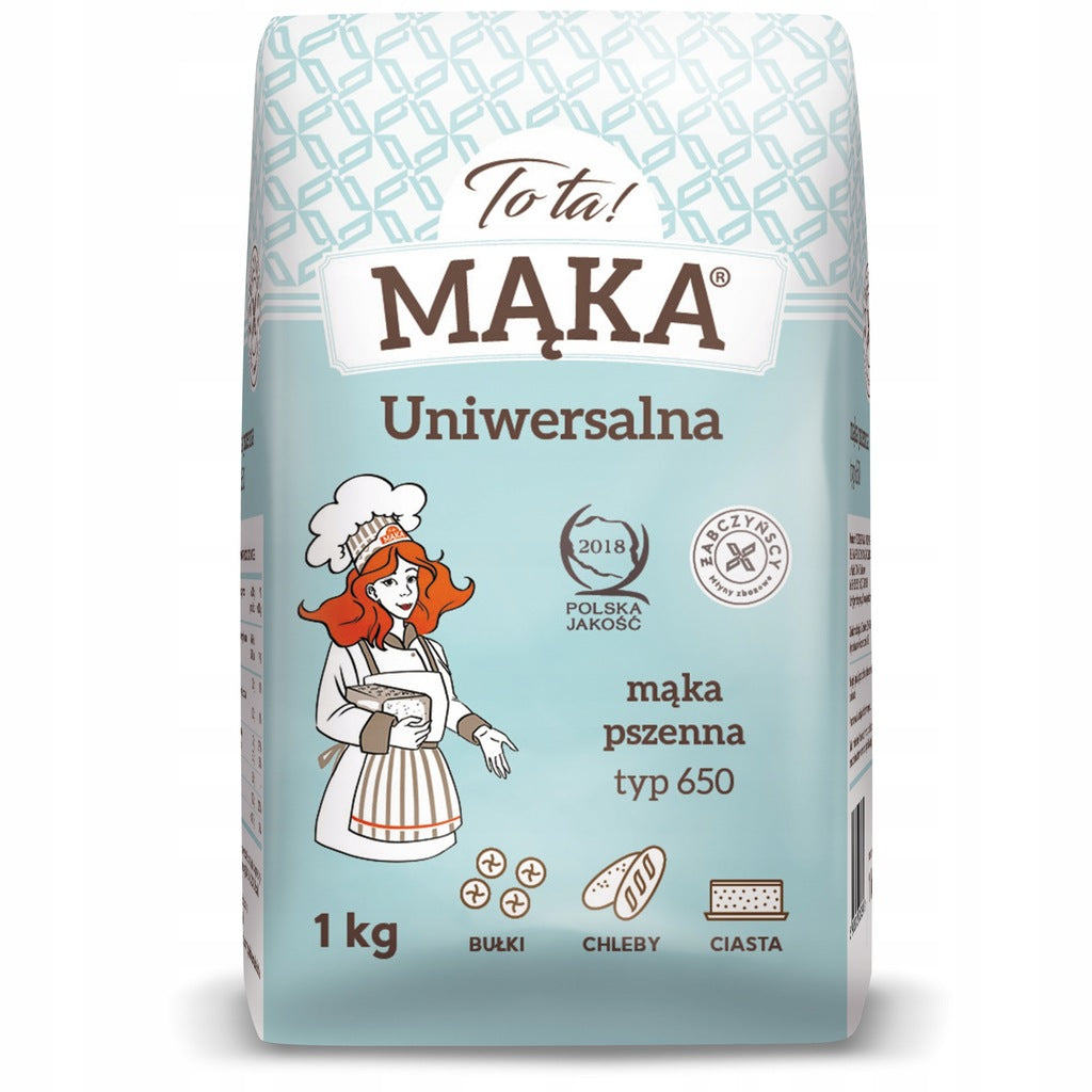 MĄKA PSZENNA Typ 650 uniwersalna ŚWIEŻA ToTa! 1 KG - POLSKIE ZIARNO