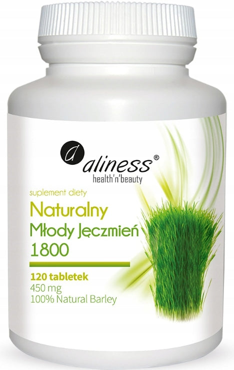Naturalny MŁODY JĘCZMIEŃ 1800mg Trądzik Owrzodzenia skóry - Aliness